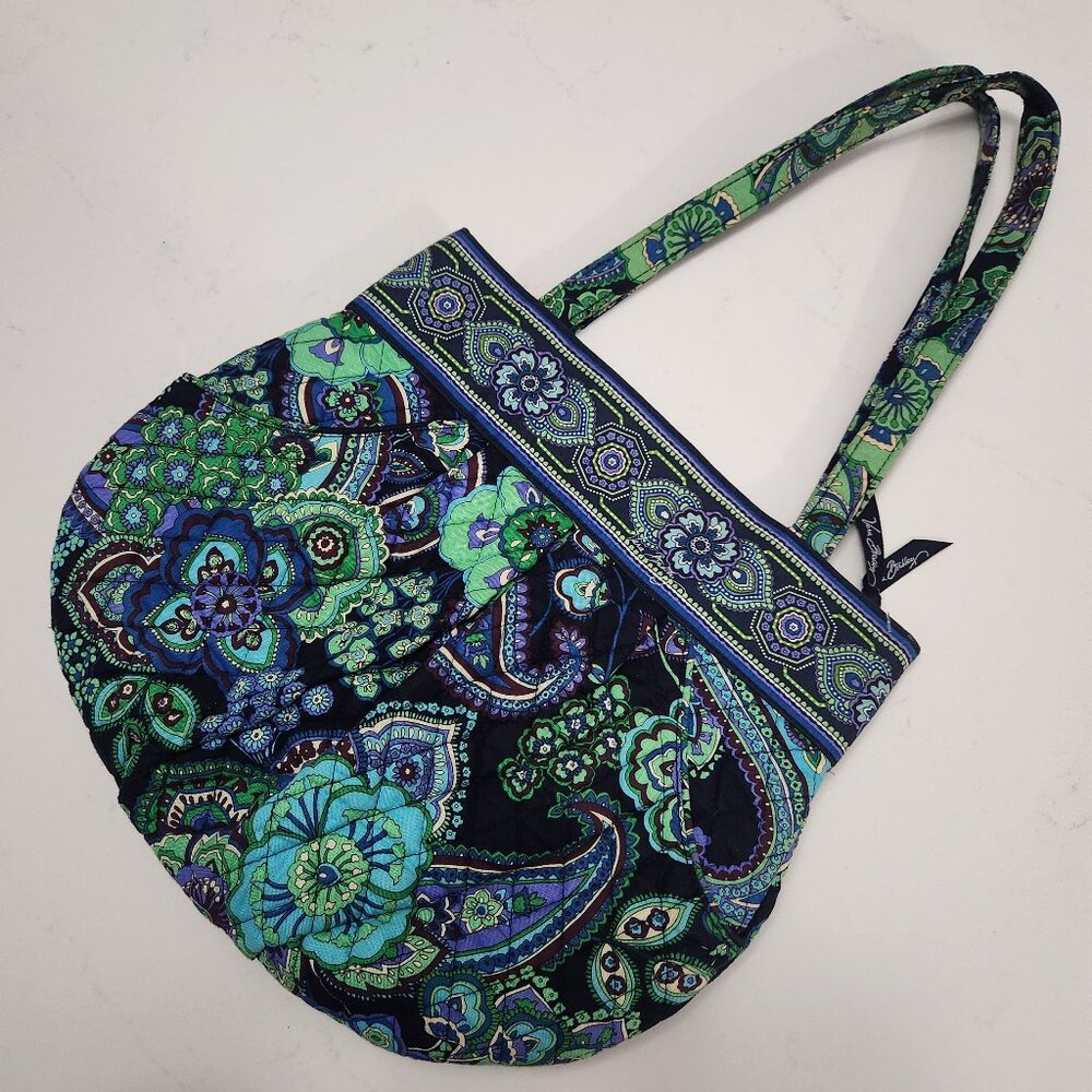 Vera Bradley Morgan Shoulder Bag Pocketbook Purse Tote Blue Rhapsody Cotton Ret